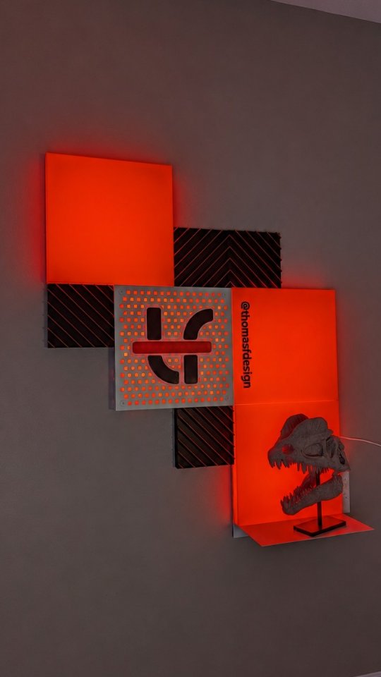 Instagram post by @thomasfdesign for Nanoleaf. Caption reads: [...] into the studio set up! Huge thanks to....