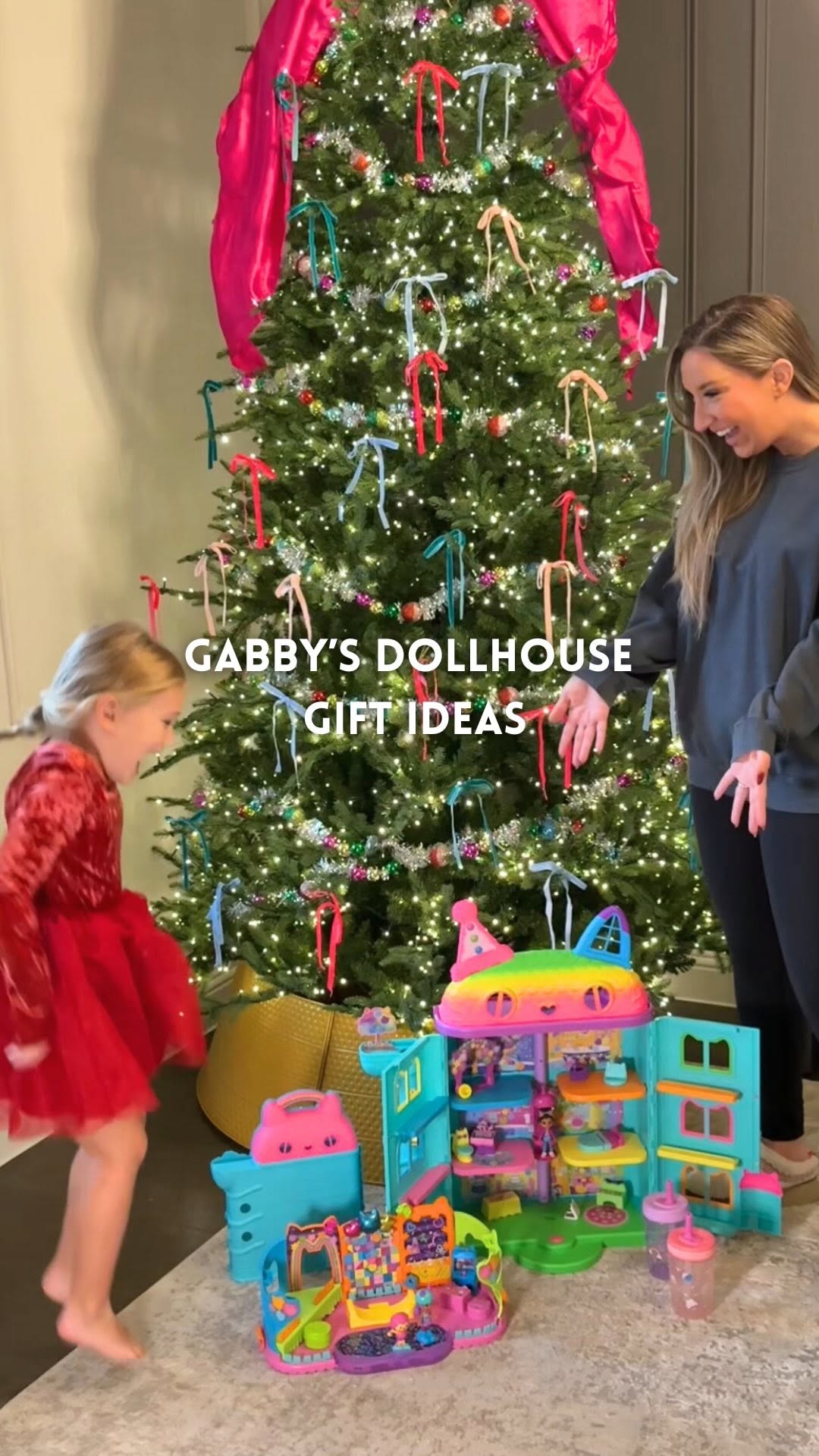 Instagram post by @kristinnicolemiller_ for Gabby's Dollhouse. Caption reads: Gift ideas for the Gabby’s Dollhouse fans in your....