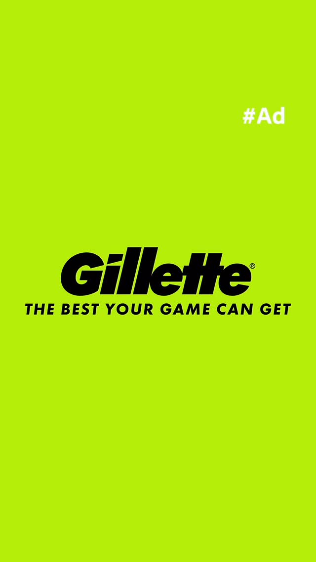 Instagram post by @taylortwellman for Gillette. Caption reads: Revs vs. Messi in Miami — the atmosphere will be....