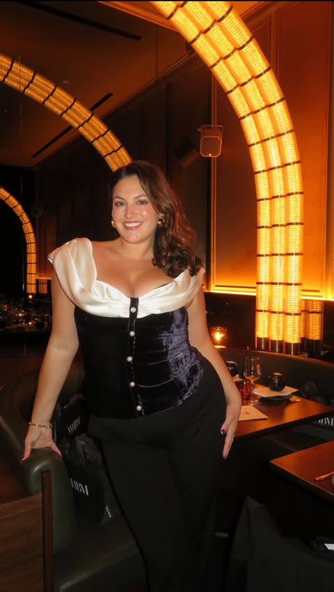 Instagram post by @kristinazias for White House Black Market. Caption reads: Holiday dressing is >>> had the best night....