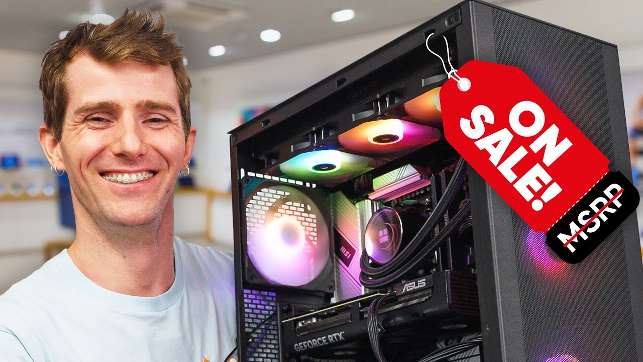 YouTube post by @LinusTechTips for Dbrand. Caption reads: The $1600 All-MSRP Gaming PC.