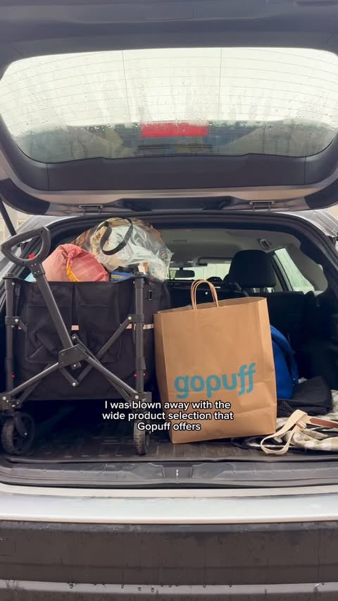 Instagram post by @callmecarm for Gopuff. Caption reads: [...] I needed without leaving my couch. @gopuff....