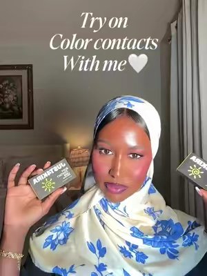 TikTok post by @_abshiraaa for ICE LERSKIN. Caption reads: Try lenses with me ✨ @Just4kira_tessie ‘abshiraaa’....
