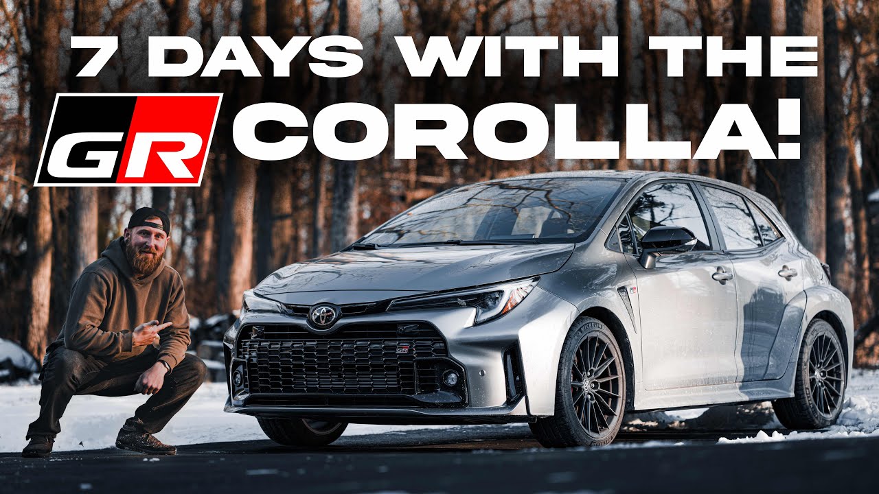 YouTube post by @TalonSei for C4 Fabrication. Caption reads: Toyota GR Corolla | 7 Day Review!.
