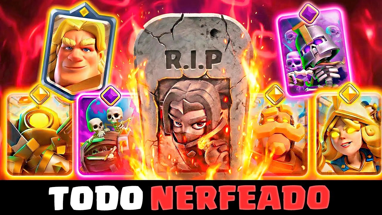 YouTube post by @clashconmawi for Supercell. Caption reads: GOODBYE BANDIT LEADER! 💀 | OFFICIAL BALANCE....