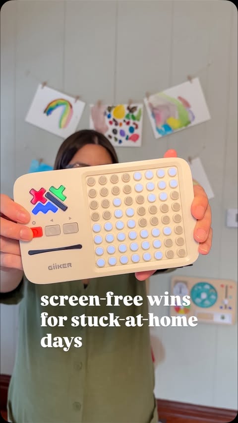 Instagram post by @a.calm.mom for GiiKER. Caption reads: [...] THAT’S what keeps my 4yo coming back to....