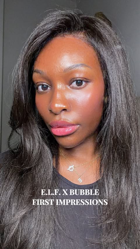 Instagram post by @eviesamuel_ for Bubble. Caption reads: [...] skincare lovers. @elfcosmeticsuk and @bubble....