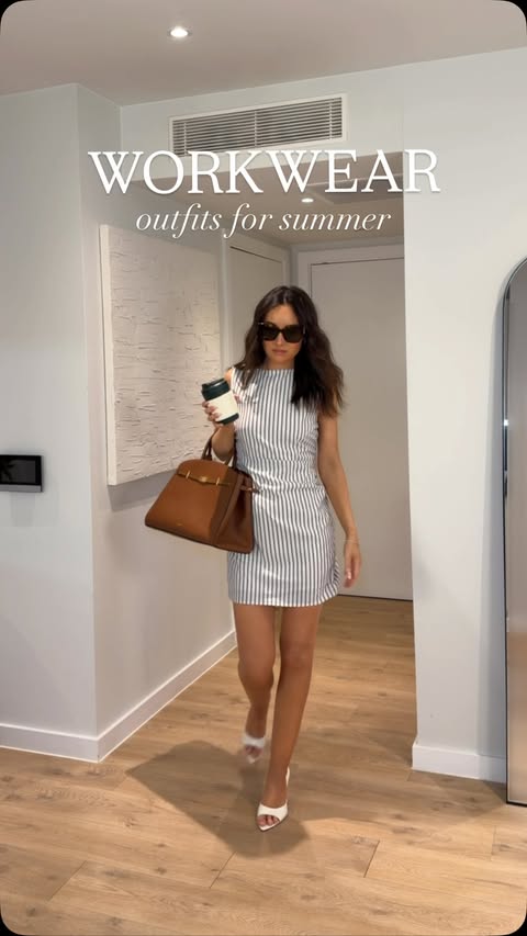 Instagram post by @georgiedobson for Commense. Caption reads: [...] casual summer workwear outfits from....
