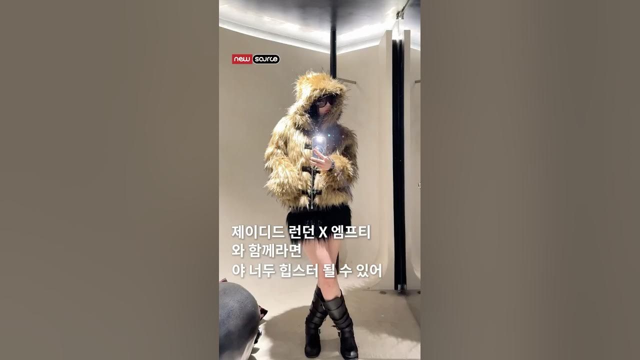 YouTube post by @newsourcemag for Jaded LDN. Caption reads: 런던 기반의 브랜드 제이디드 런던(@jadedldn)의 25F/W 컬렉션이 무신사 엠프티....