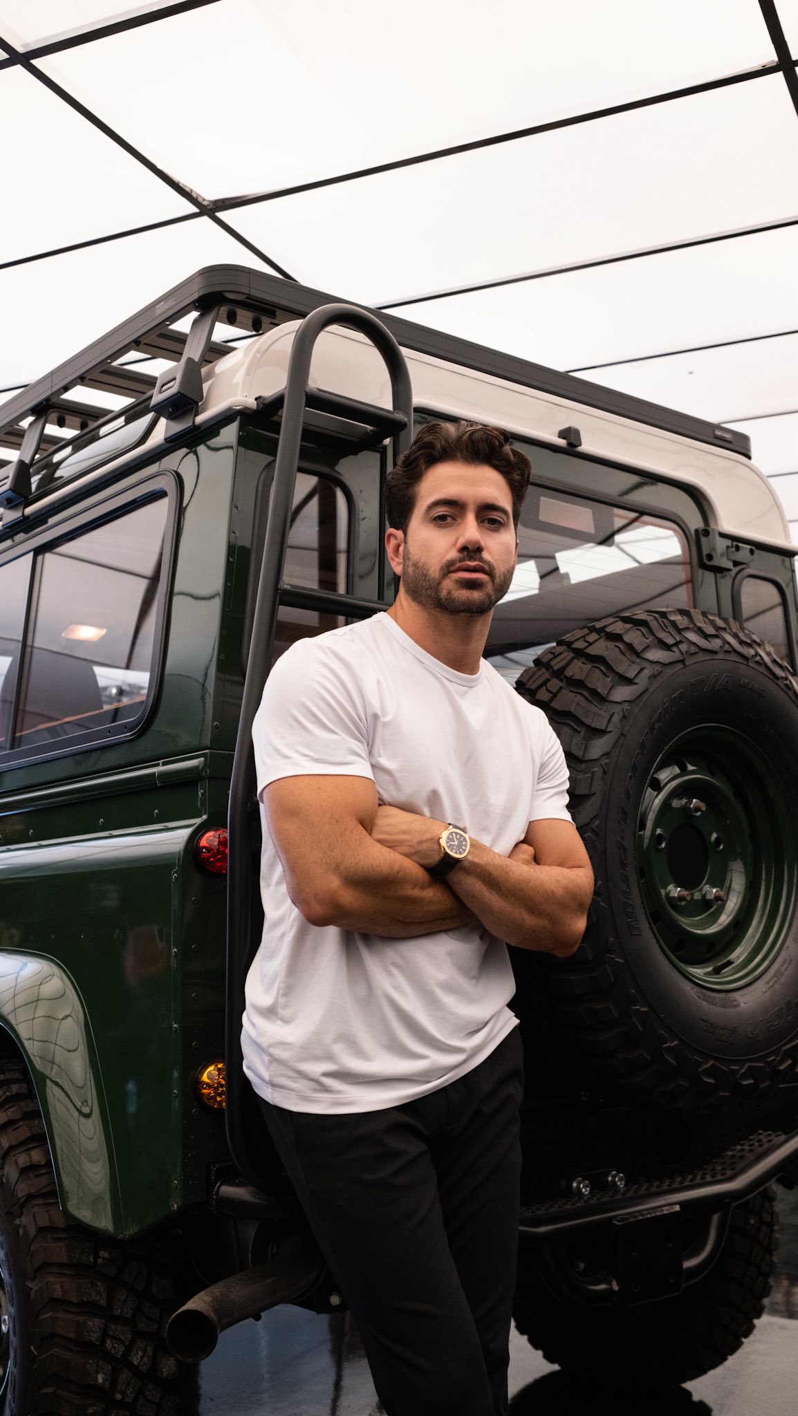 Instagram post by @alexcosta for Cuts Clothing. Caption reads: You could be driving this Defender home or walking....