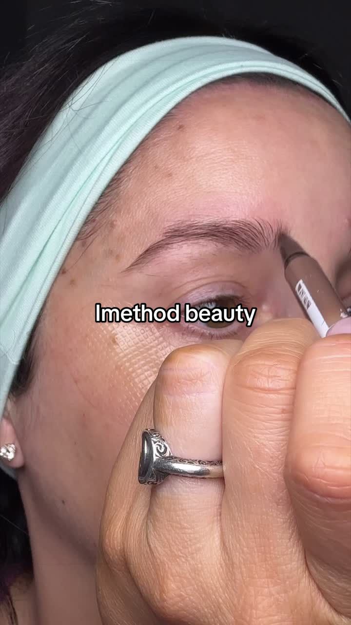 TikTok post by @jessicadadlani for iMethodBeauty. Caption reads: [...] #eyebrowtutorial #imethodbeauty.
