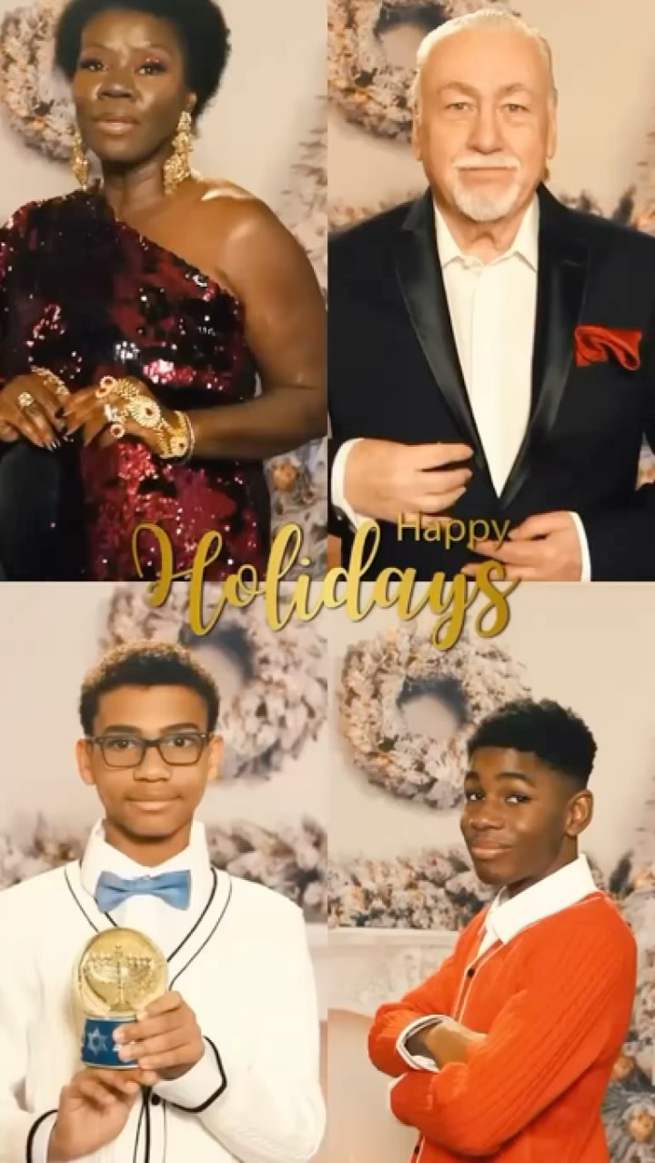 Instagram post by @therealmentorcynthia for Hallmark. Caption reads: From our family to yours, we wish you a joyous....