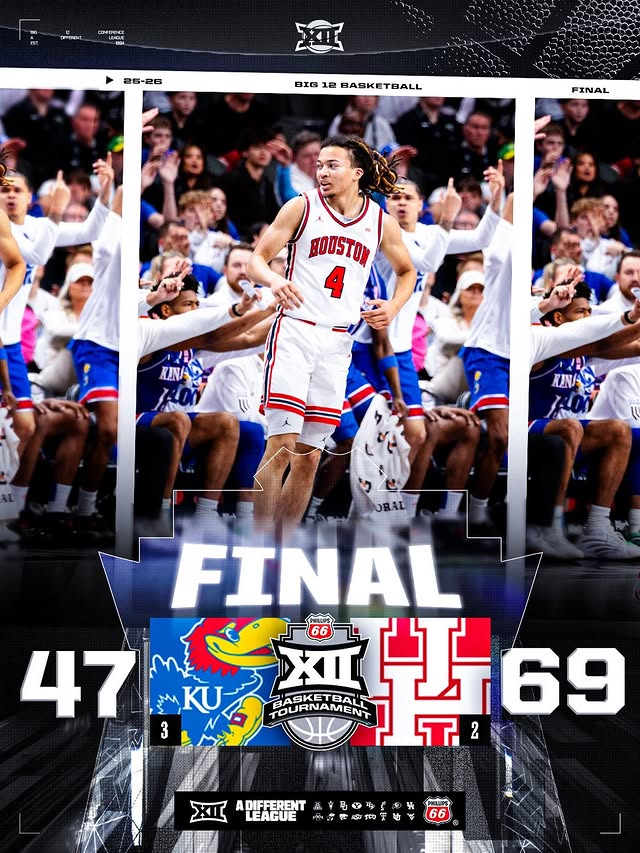 Instagram post by @houstoncougars for Big 12 Conference. Caption reads: THE COOGS ARE HEADED BACK TO THE ‘SHIP 🏆....