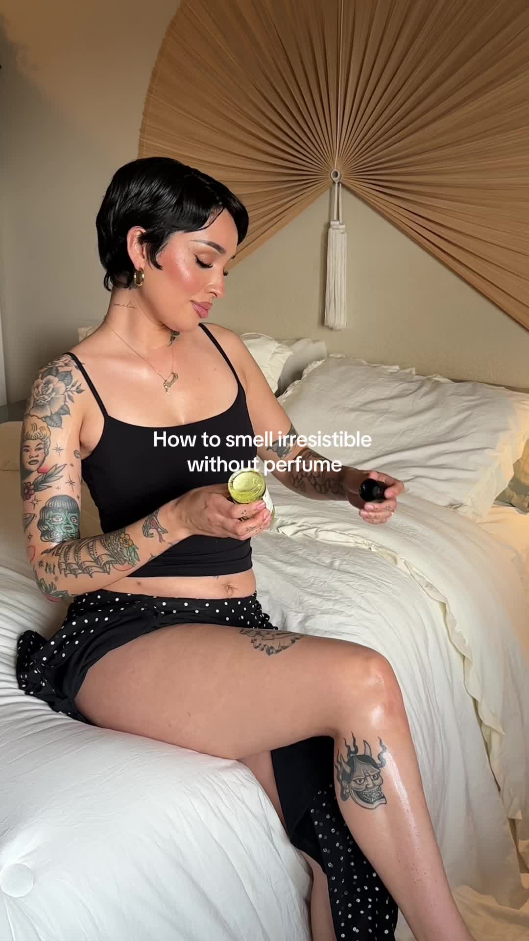 TikTok post by @tmarairene for JUNOCO. Caption reads: @JUNOCO California full body nectar serum will....