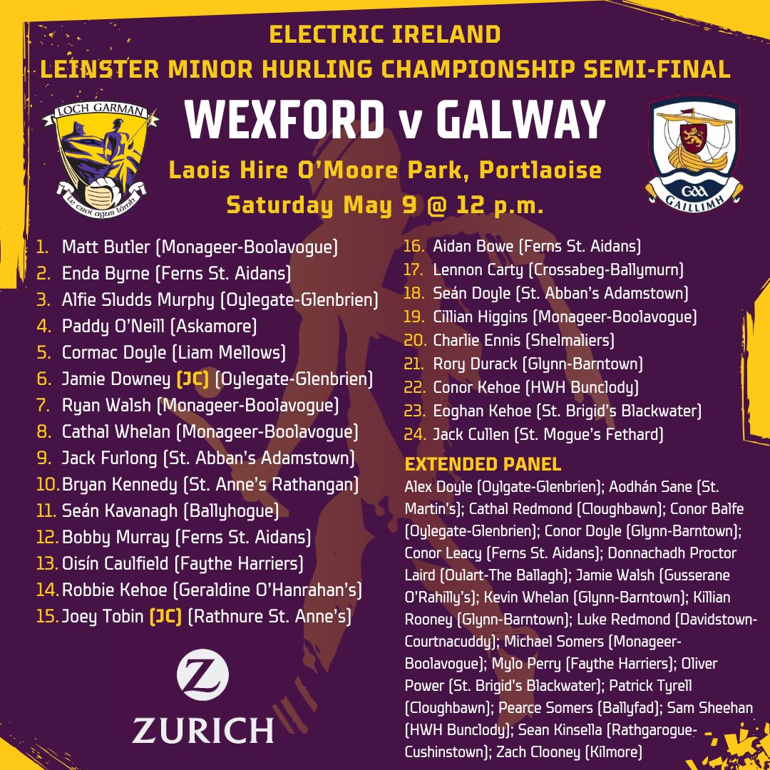 Instagram post by @officialwexgaa for Zurich Insurance. Caption reads: A big day for Wexford GAA on Saturday, and it all....
