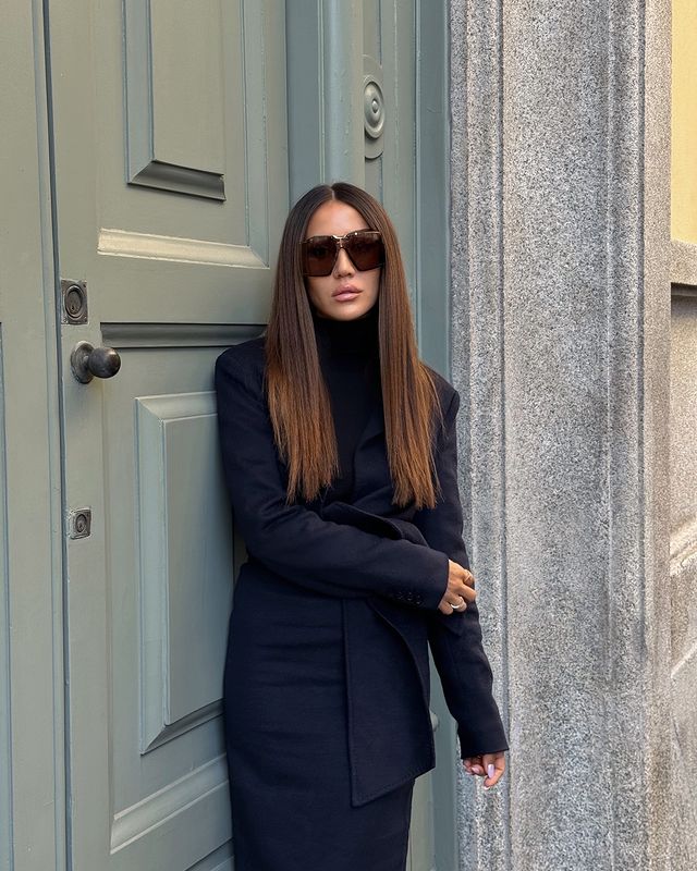 Instagram post by @tamara for Marcolin. Caption reads: [...] not visible thanks to these @maxmara....