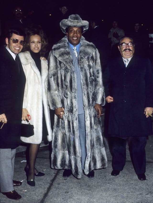 Instagram post by @itssmalcolm for Getty Images. Caption reads: Frank Lucas at the Muhammad Ali vs. Joe Frazier....