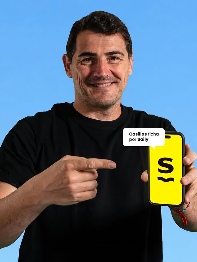 Instagram post by @ikercasillas for Saily. Caption reads: Big news I’m officially part of the @sailyworld....