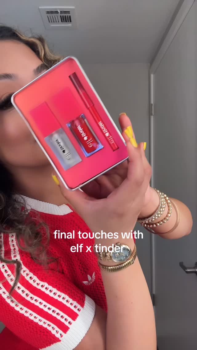 Instagram post by @erikaamorales_ for InfluenceHer Collective. Caption reads: final touches with @elfcosmetics x @tinder collab....