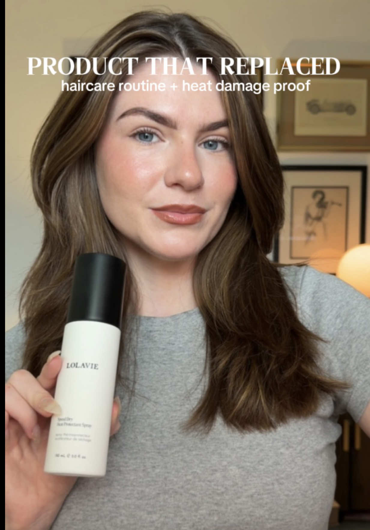 TikTok post by @kileekearns for LolaVie. Caption reads: [...] with a hair product in my life, and @LolaVie....