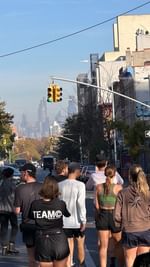 Instagram post by @mrdrowlands for SOAR Running. Caption reads: [...] 26.2 out there @nycmarathon [ad]....