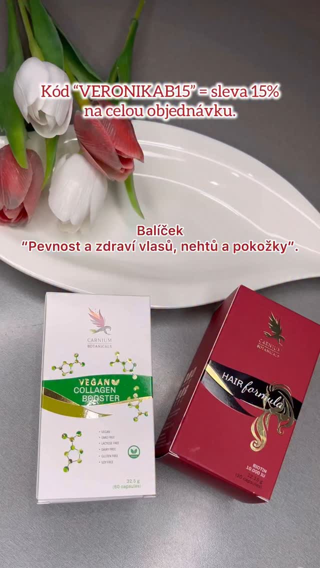 Instagram post by @veruska_93 for Carnium Botanicals Česko. Caption reads: Kód “VERONIKAB15” na slevu 15% na cokoliv u....