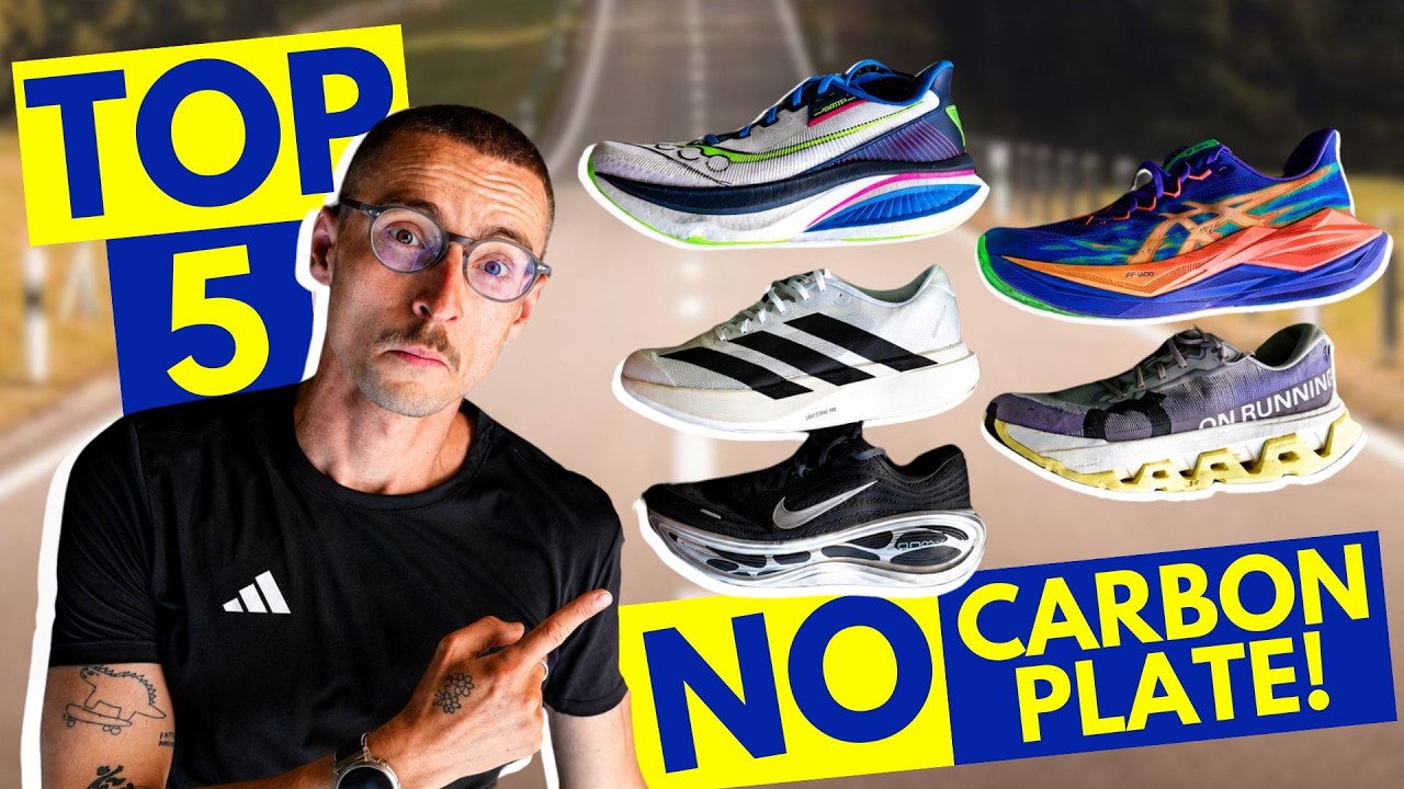 YouTube post by @BenIsRunning for Partnerize. Caption reads: The Best Running Shoes WITHOUT a Carbon Plate |....