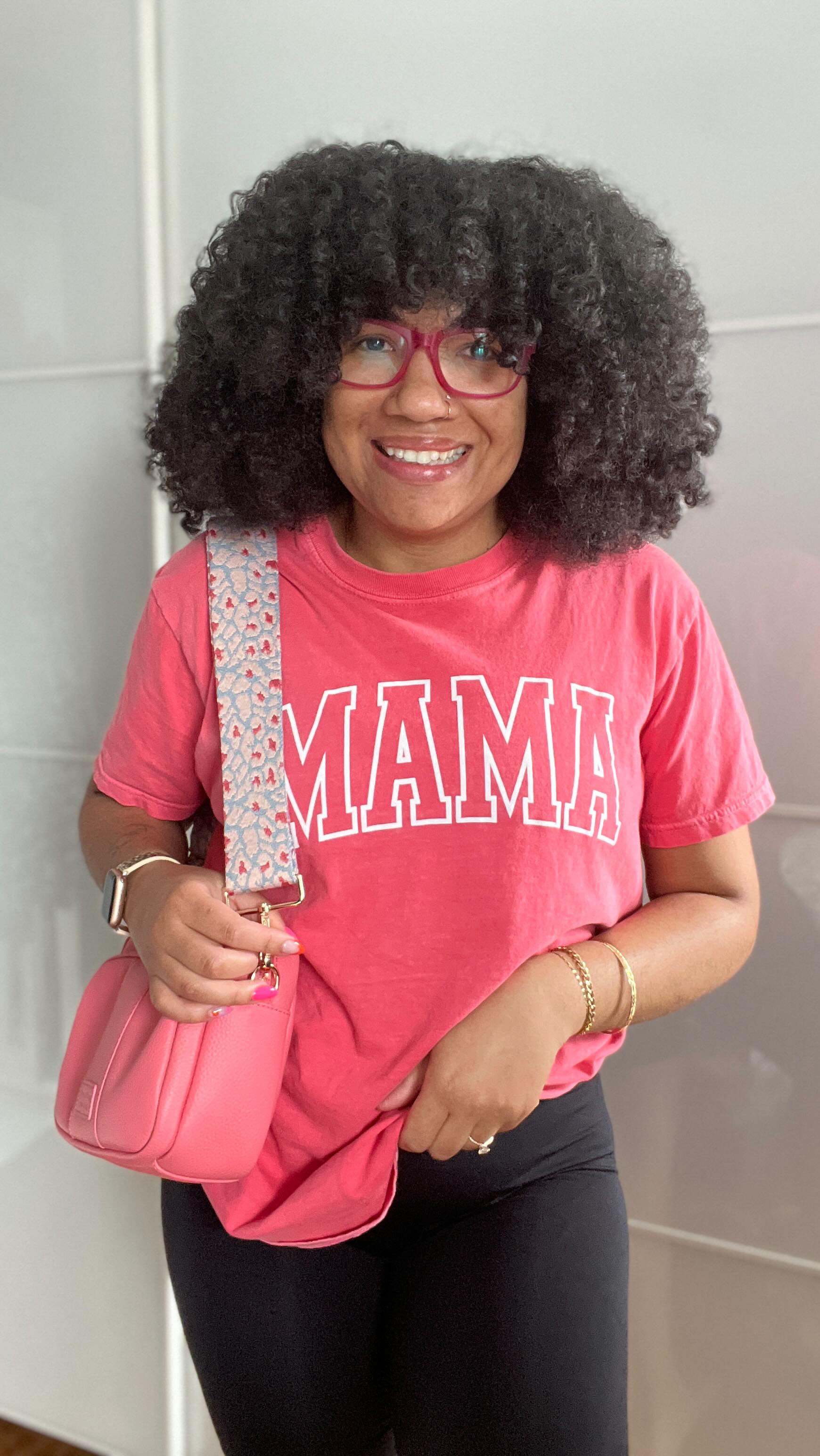 Instagram post by @thatcurlyhairmom for Shapermint. Caption reads: [...] Spring wardrobe refresh @shapermint #gifted....