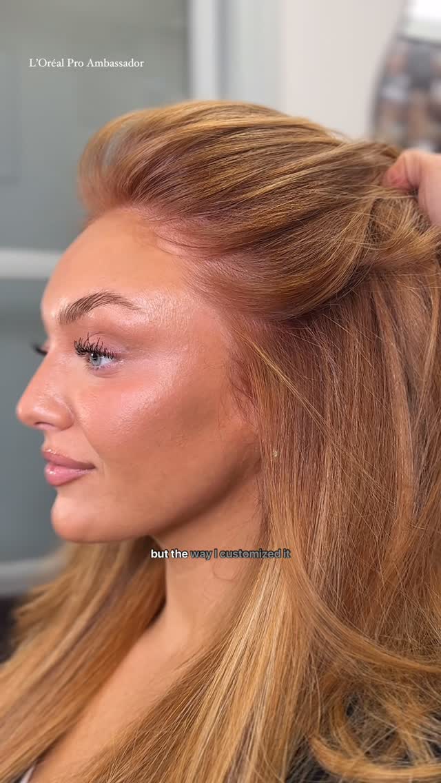 Instagram post by @melaniemhasson for SalonCentric. Caption reads: Summer copper refresh using @lorealpro iNOA....
