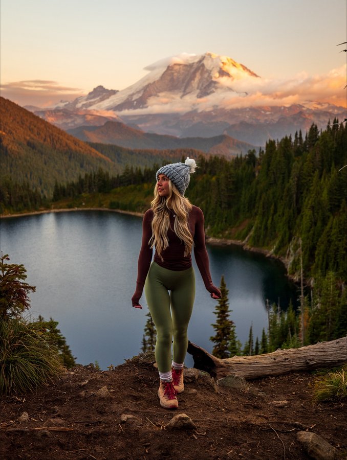 Instagram post by @lacey_spalding for Danner. Caption reads: Mount Tahoma showing off its beauty 🎀

Did you....