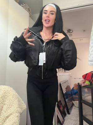 TikTok post by @cjlee.x for PUFFIT UK Shop. Caption reads: £10 off just now 🩷🩷 stunning jacket !!....