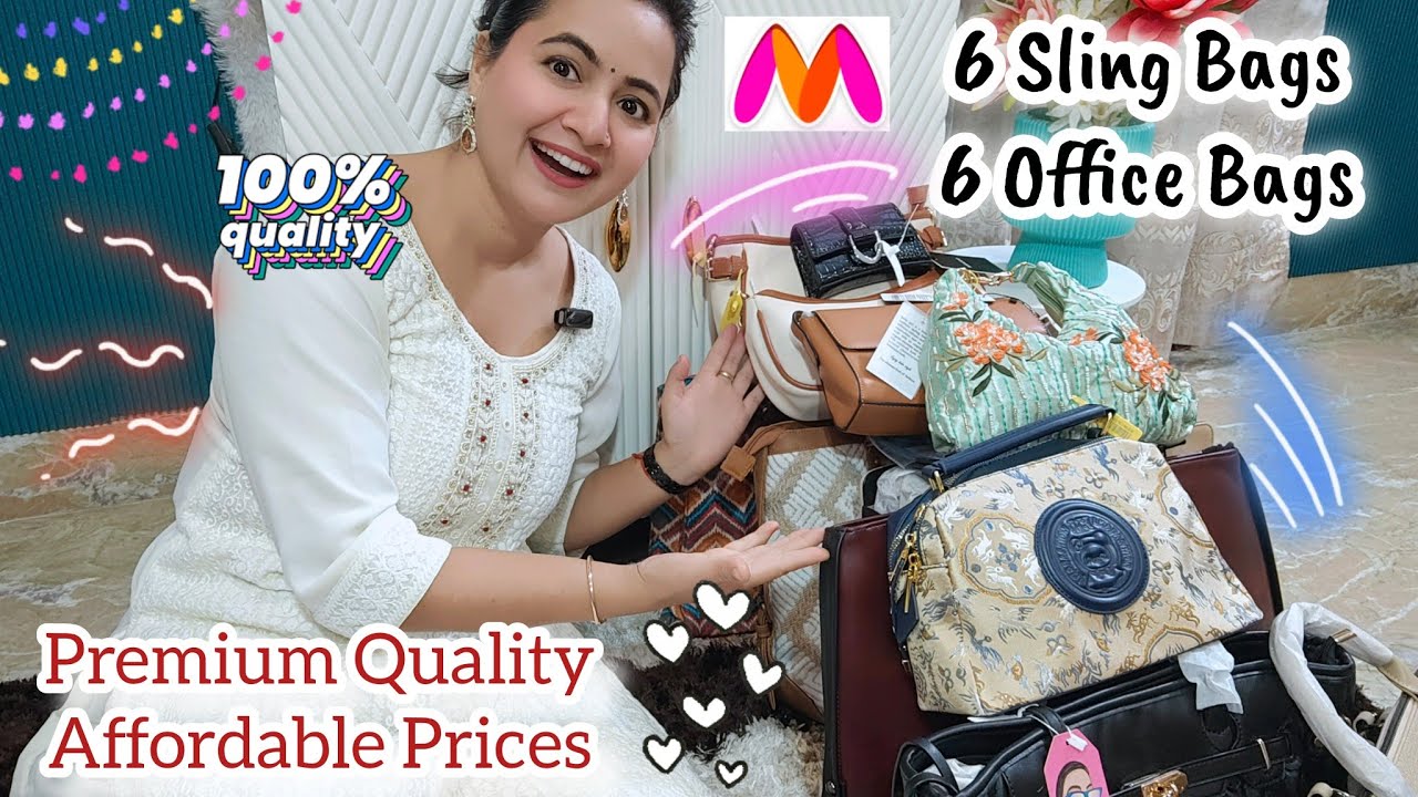 YouTube post by @neemascorner for Wishlink. Caption reads: 12 Branded Bags Review 💕 | Perfect Office Bags &....