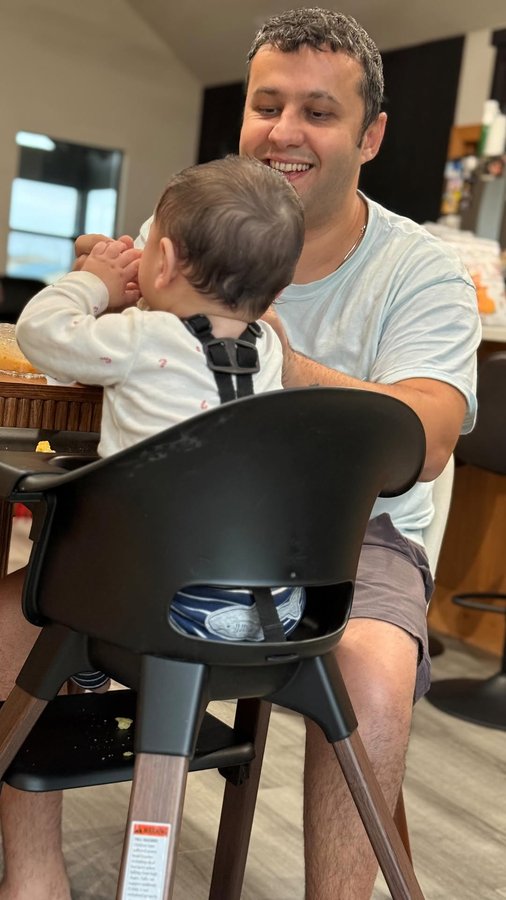 Instagram post by @iamdenizmirik for Stokke. Caption reads: Exciting news for parents — the @stokkebaby ®....