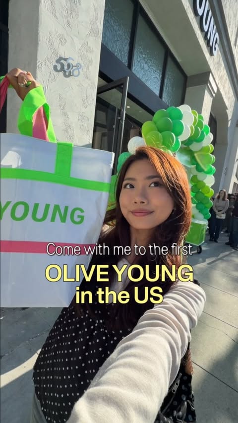 Instagram post by @chau.ng_ for Olive Young. Caption reads: No need to fly to Korea for ur @oliveyoung_us haul....