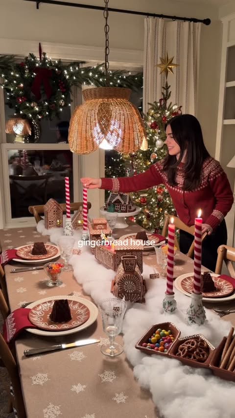 Instagram post by @emiliamariehome for Pottery Barn. Caption reads: [...] gingerbread decorating activity with....