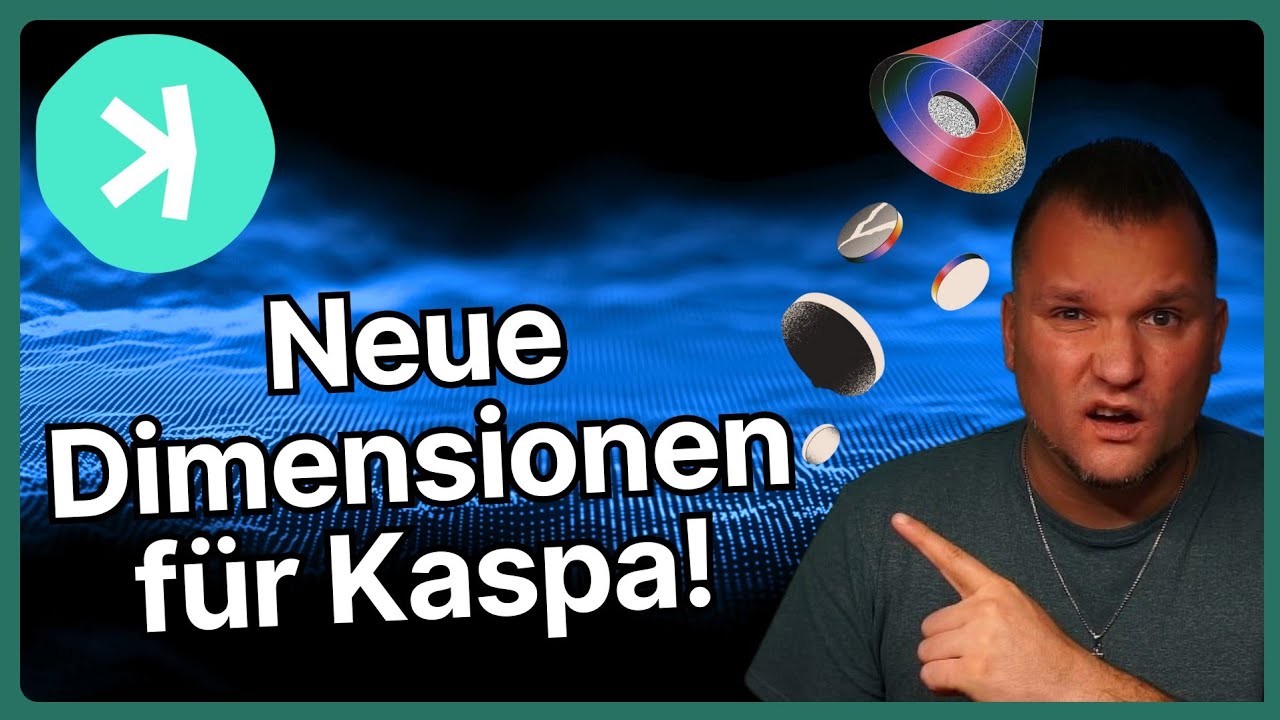 YouTube post by @KryptoEule for CoinMarketCap. Caption reads: Kaspa has reached new heights! WatcherGuru hates....