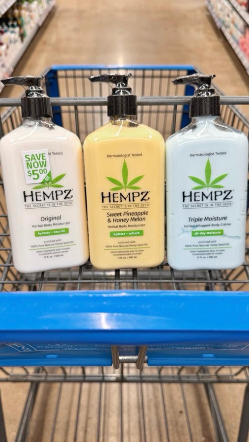 Instagram post by @walmartfavs for Hempz. Caption reads: #ad Which one are you grabbing first? 👀🛒

The....