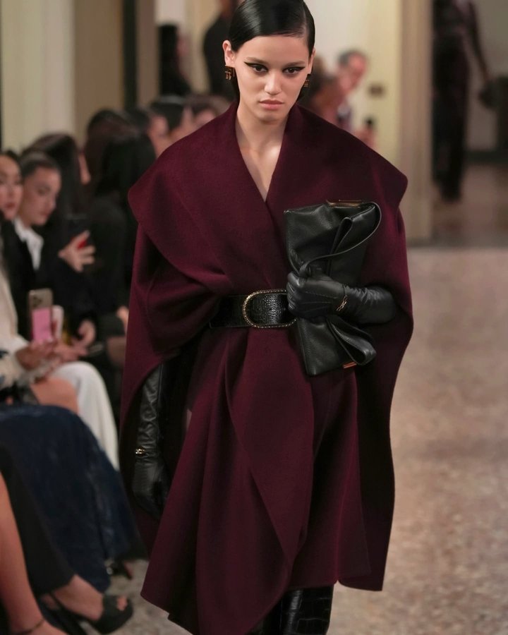 Instagram post by @marco_lore_photography for Elisabetta Franchi. Caption reads: @elisabettafranchi FW 2025-2026 collection //....