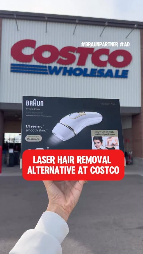 Instagram post by @costcoguide for Braun. Caption reads: #BraunPartner #Ad @braunbeautyus IPL is [...].