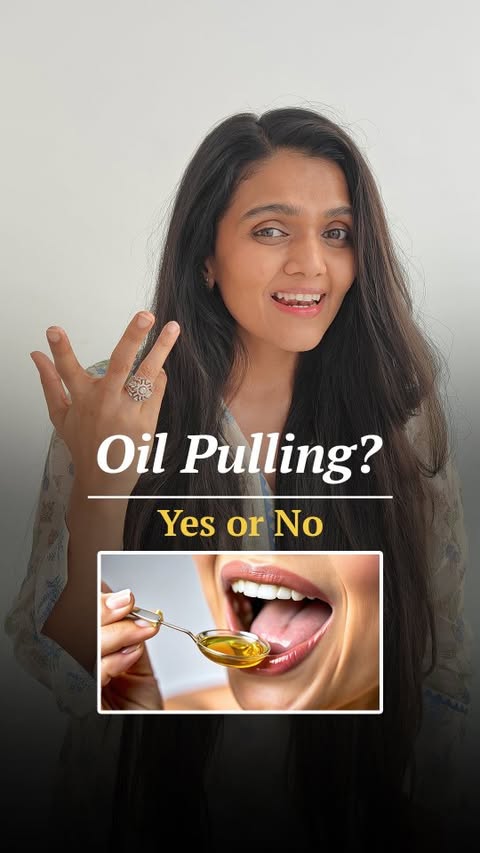 Instagram post by @educatewithekkta for Blue Nectar. Caption reads: [...] link! 💙 #ekktamodi #oilpulling #bluenectar....