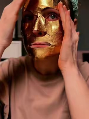TikTok post by @valb429 for Cocomint Beauty. Caption reads: [...] #sheetmask #kbeauty #over40skincare....