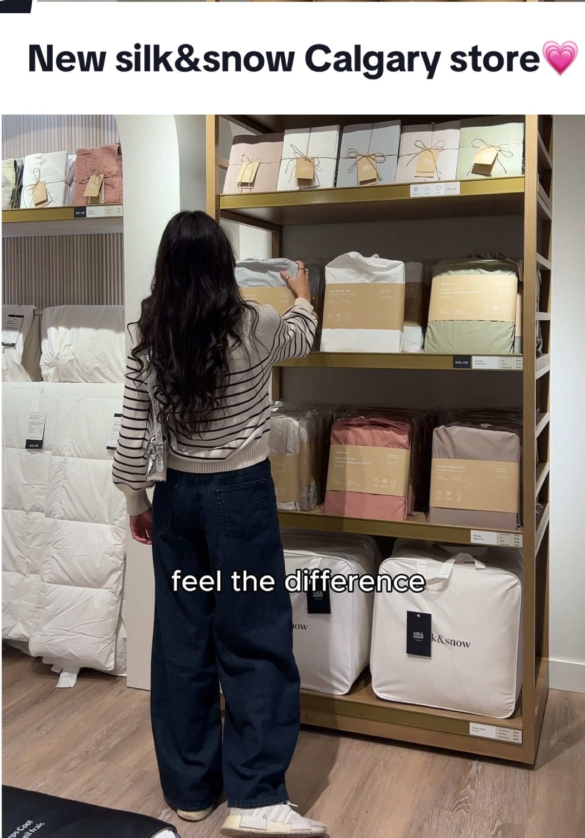 TikTok post by @ok_neha for Silk & Snow. Caption reads: let’s check out the new @Silk & Snow store in....