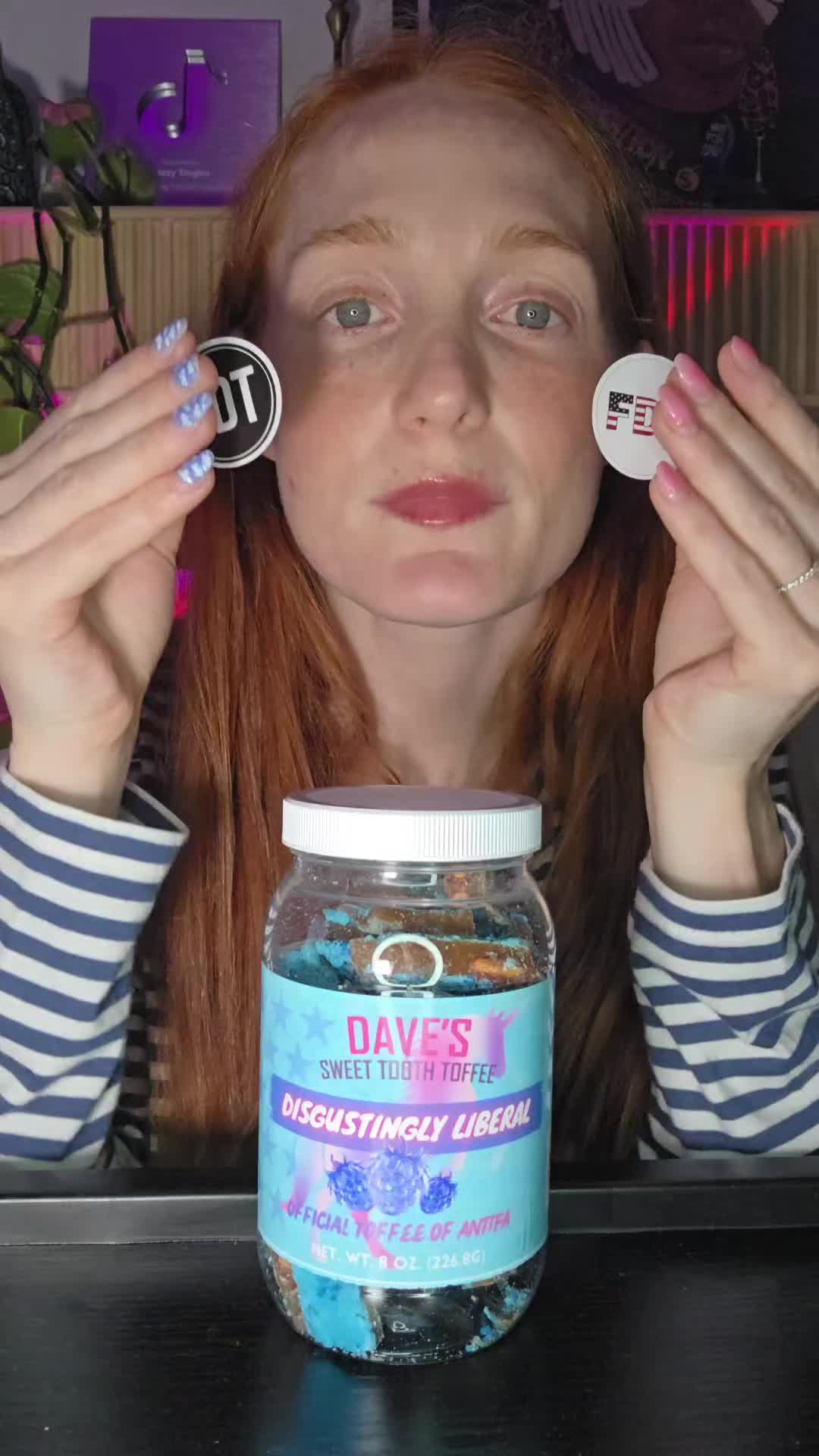 TikTok post by @jazzy.tingles for Dave's Sweet Tooth. Caption reads: @davessweettooth I'm a wh@re for Dave's for more....