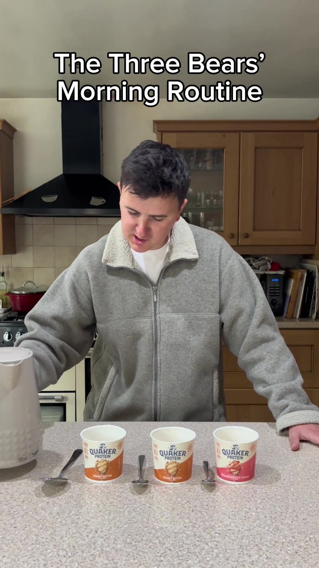 TikTok post by @thesquid_vids for Quaker Oats. Caption reads: AD | Dysfunctional but at least they eat well....