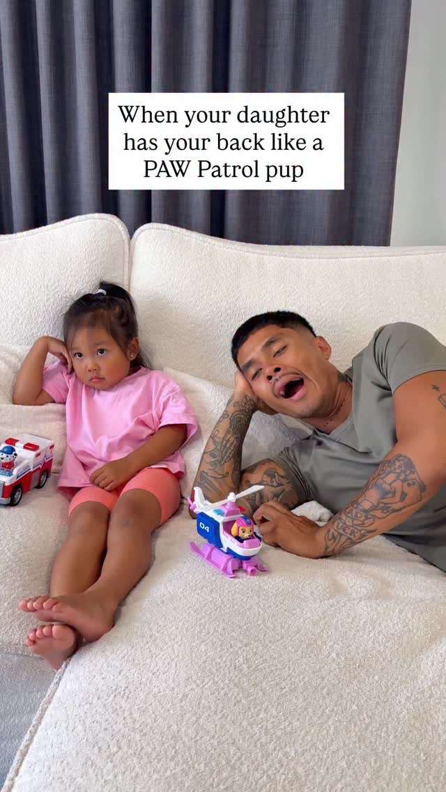 Instagram post by @wilsonandtania for Spin Master. Caption reads: [...] PAW Patrol hero 👧🏻 @pawpatrol @spinmaster....