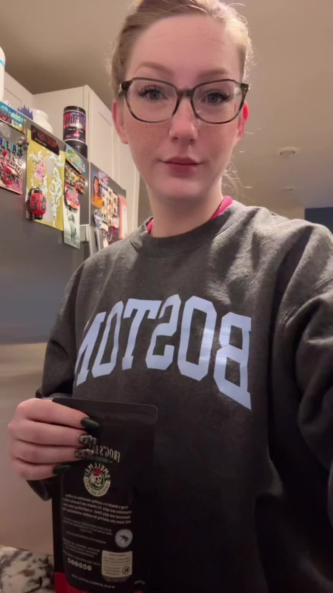 TikTok post by @jaxxbee4 for Bones Coffee Company. Caption reads: Trying @Bones Coffee Company ‘The Nightmare Before....