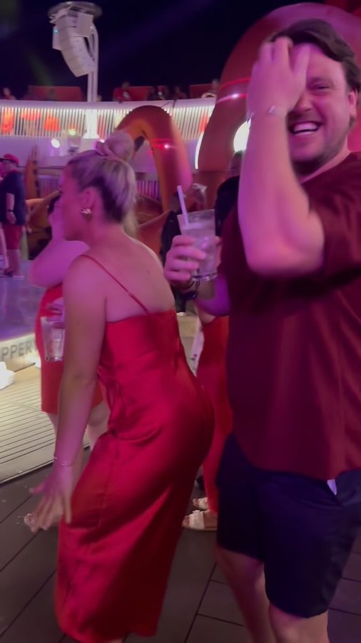 Instagram post by @lifewiththemancs for Trending Travel. Caption reads: What a night 😂😂😂 @virginvoyages @trendingtravel....