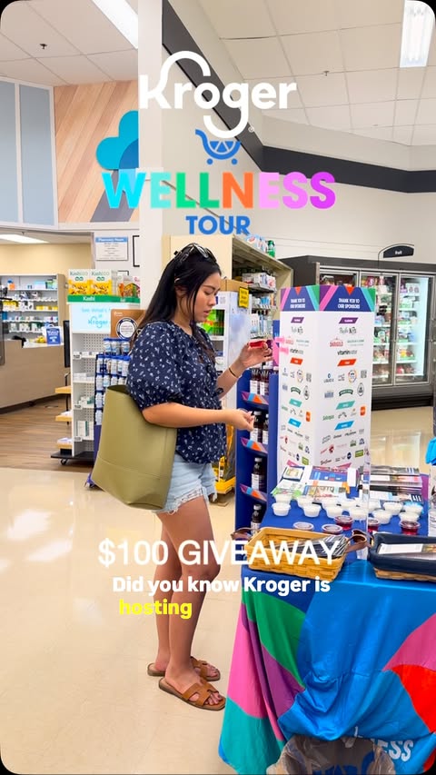 Instagram post by @houstoniandaily for Kroger. Caption reads: [...] Found a few new wellness favorites at....