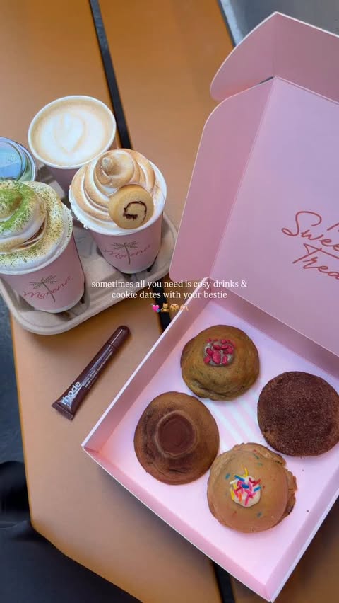Instagram post by @digitaldiarylondon for Morena London. Caption reads: The cutest winter drinks & nyc style cookies in....