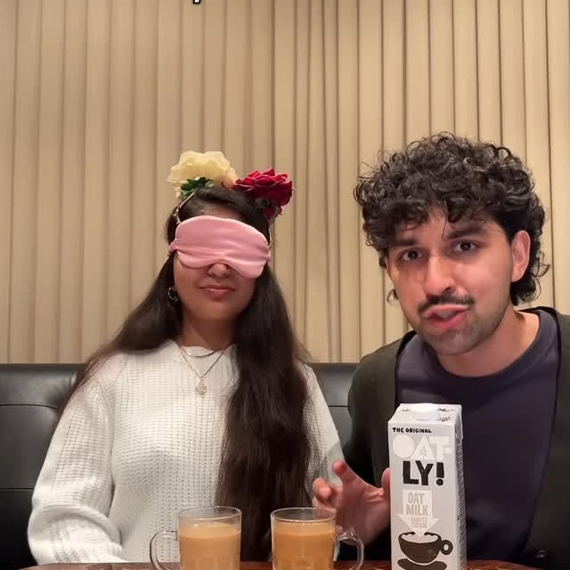 Instagram post by @sodakhtar for Oatly. Caption reads: Definitely not her last time drinking Oatly.....